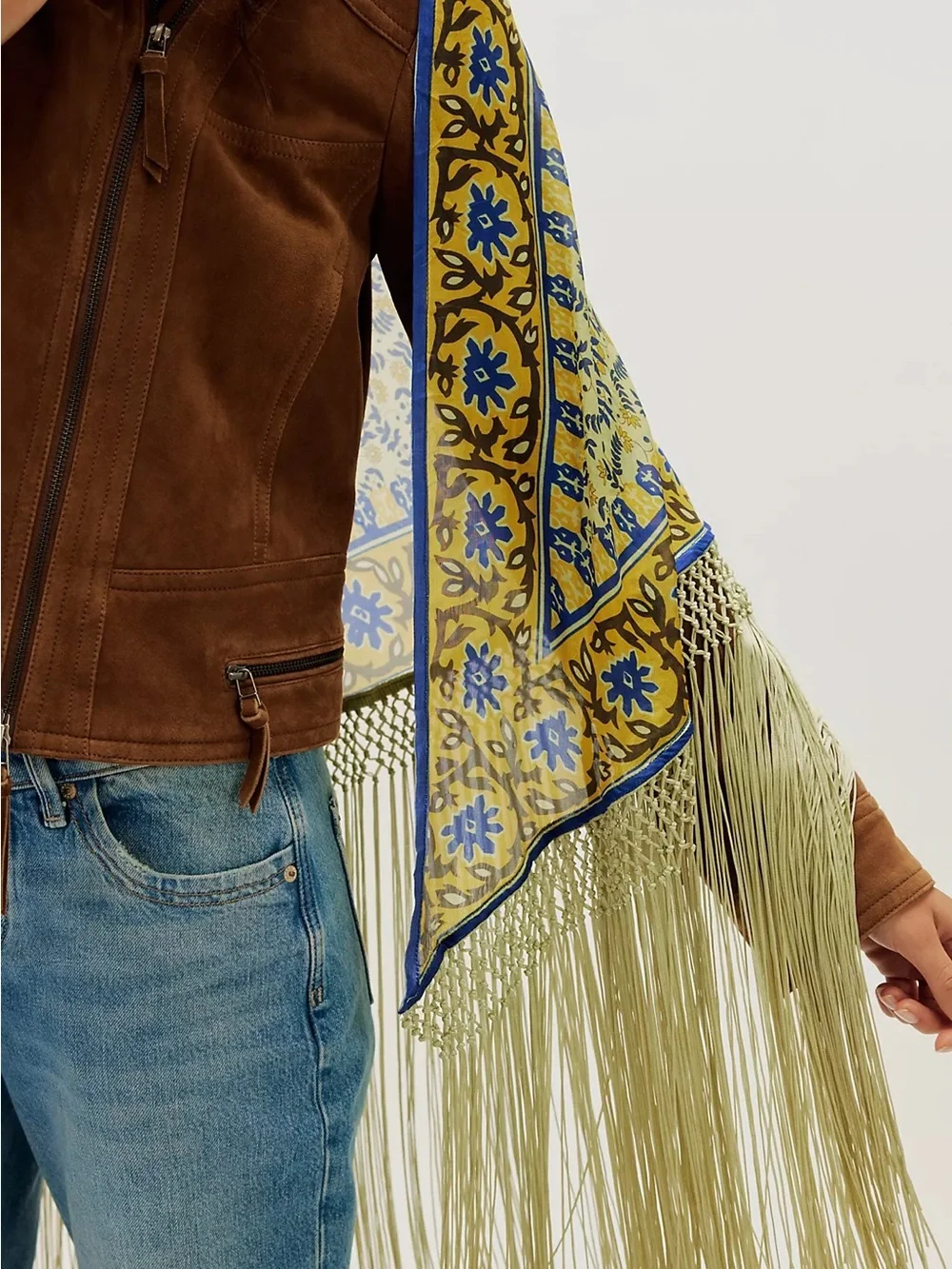 Free People Amara Finge Silk Sarong One Size